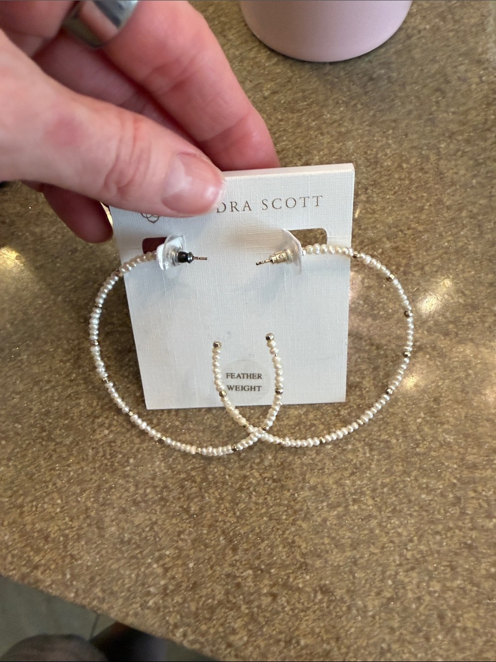 Kendra Scott Small Pearl Beaded Hoop Earrings - White - Picture 2 of 3